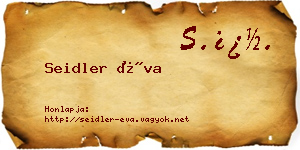 Seidler Éva névjegykártya